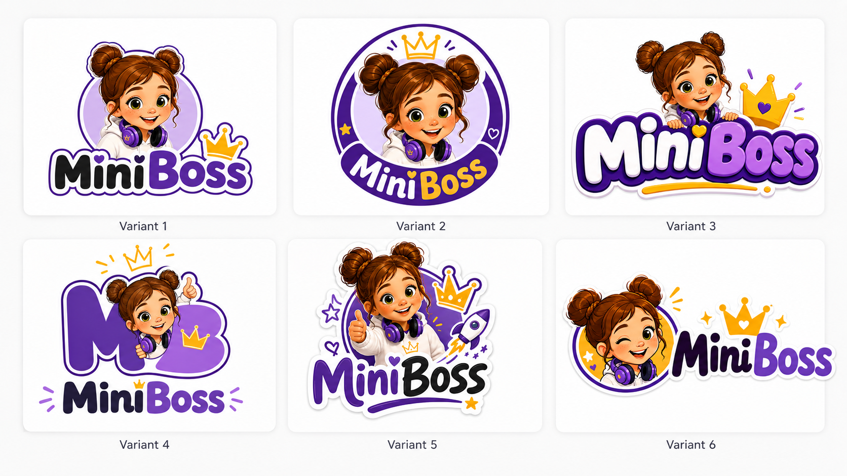 MiniBoss logo hääletus kõik kuus logo varianti arvutiversioonis